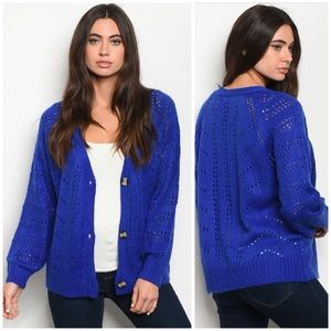 3-Pack Royal Blue Knit Cardigan